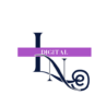 Logo Ln digital , identité visuelle couleur bleu fonce et lavande :Digital marketing communication - contactez moi
